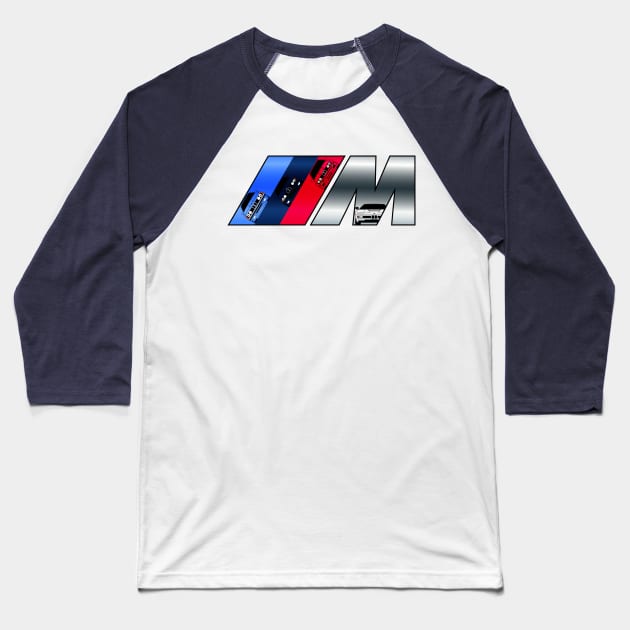 M Cars Baseball T-Shirt by AutomotiveArt